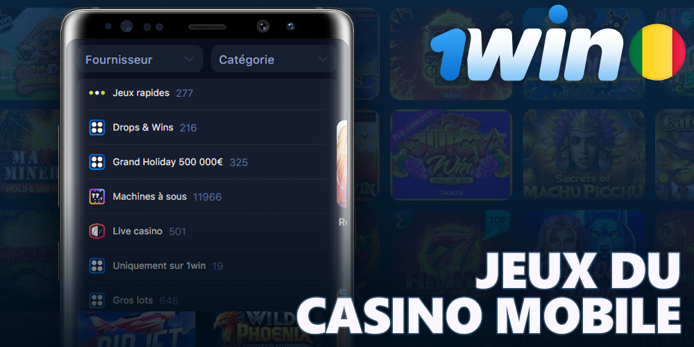 Catégories de jeux de casino dans l'application 1Win